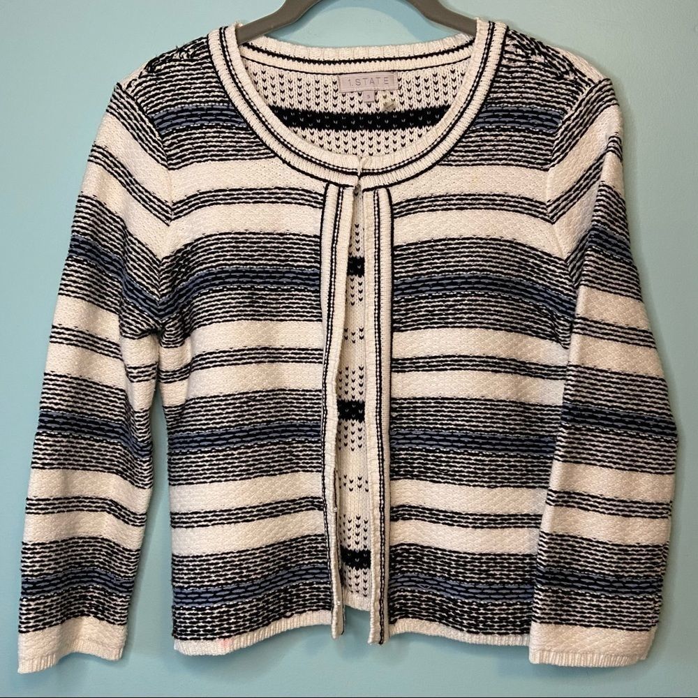 1. State Striped Knit Cardigan S